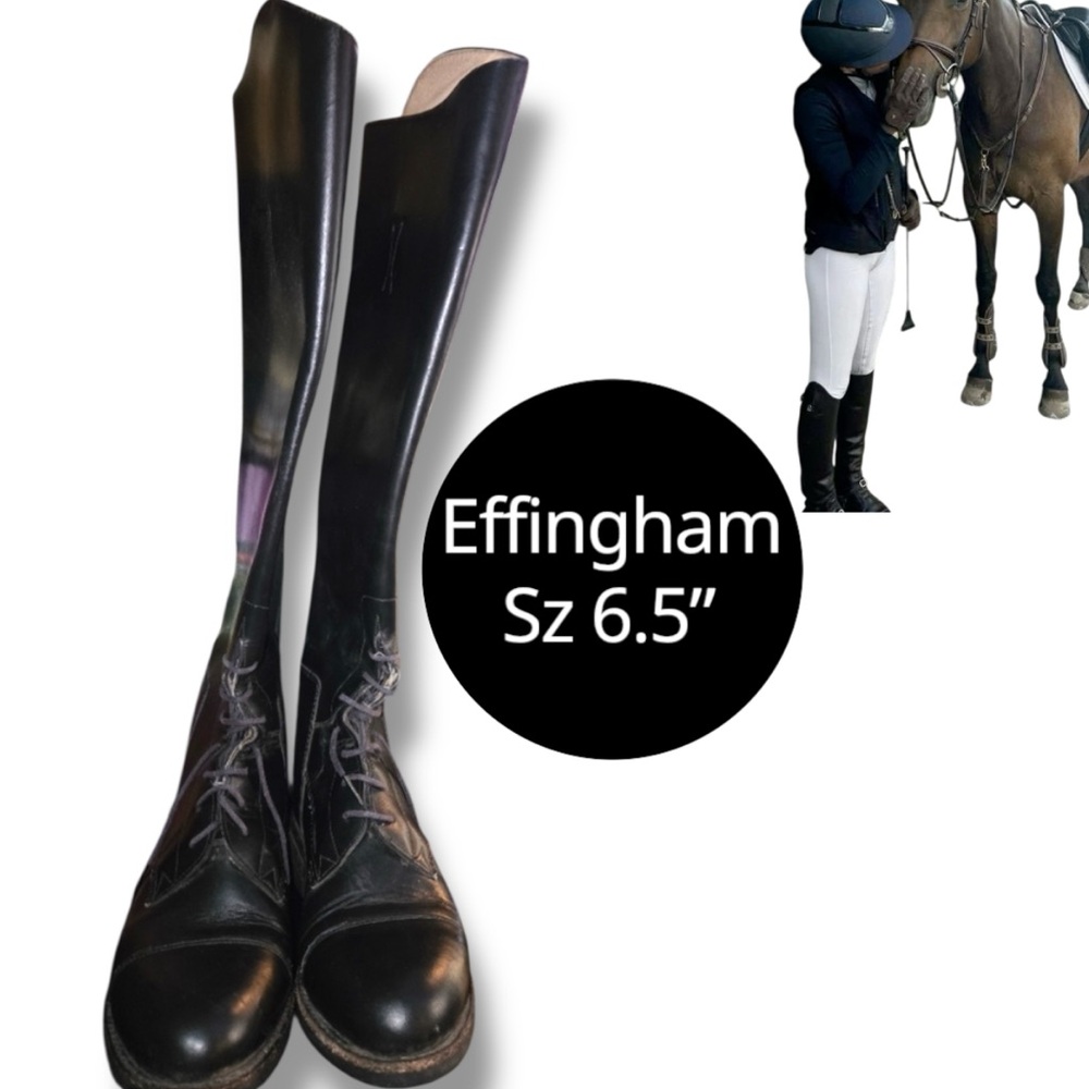 Women Riding Boots, Effingham Black Riding Boots, Equestrian Leather Riders 6.5